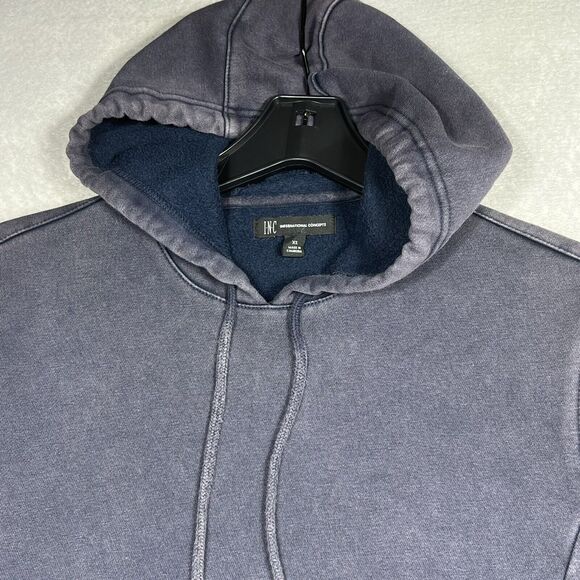 INC International Concepts Sweatshirt Men X-Small Gray Washed Long-Sleeve Hoodie - Picture 3 of 7